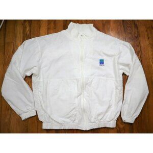 VINTAGE WOMEN'S WHITE COTTON FULL ZIP JACKET - MIRO - SIZE XXL - CANCUN